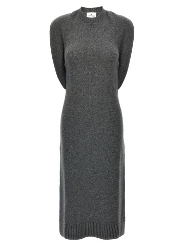 Rochie midi din lână gri