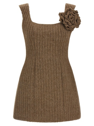 Rochie scurtă maro din marabu