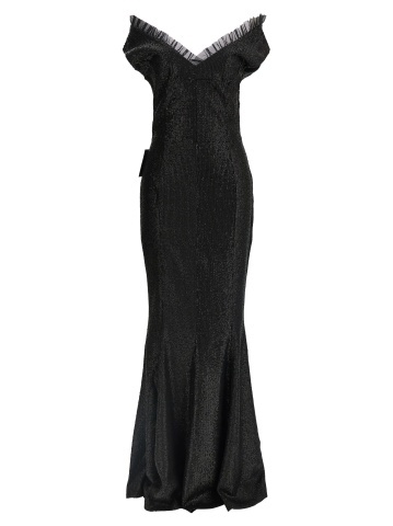 Rochie lungă neagră din poliester