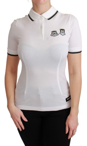 Tricou polo alb din bumbac #dgfamily