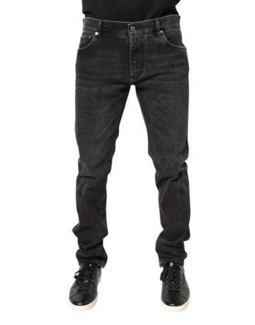 Blugi skinny din bumbac spălat gri