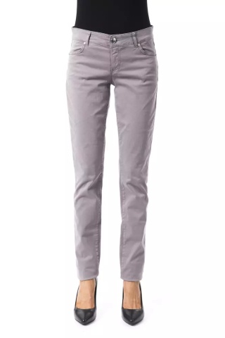 Pantaloni gri din bumbac pentru femei