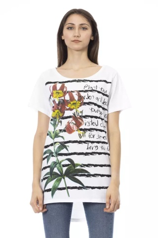 Tricou alb din bumbac pentru femei