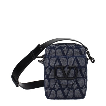 Geantă crossbody din țesătură albastră