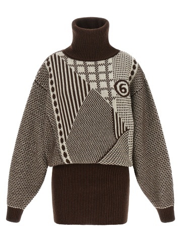 Rochie scurtă din lână maro