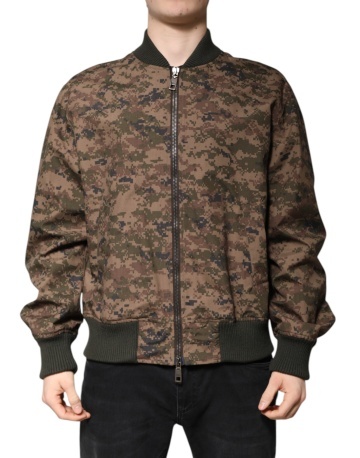Jacheta bomber maro camuflaj cu fermoar integral