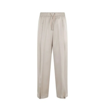 Pantaloni casual din acetat bej