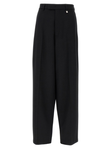 Pantaloni casual din lână virgină neagră