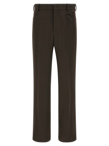 Pantaloni casual din poliester maro