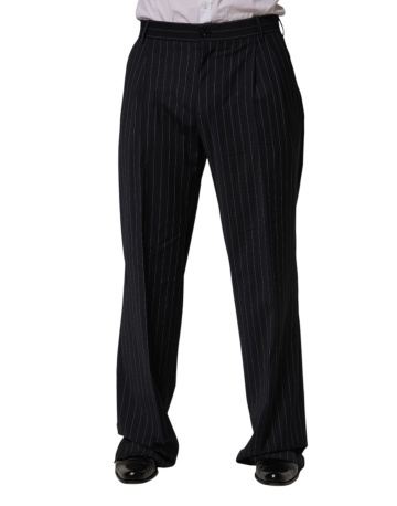 Pantaloni drepți cu dungi negre pentru bărbați