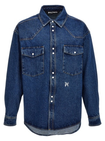 Geacă din denim albastru din poliester