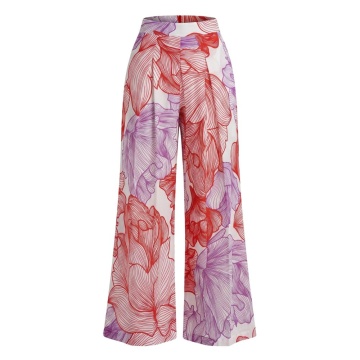 Pantaloni roșii din bumbac pentru femei