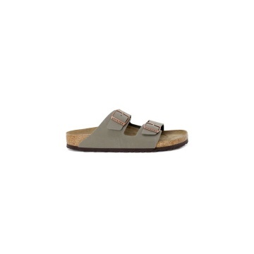 Sandale plate din piele gri