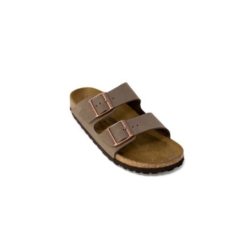 Sandale plate din piele maro
