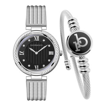 Set ceas și brățară pentru femei Roccobarocco RB.4469S-01M