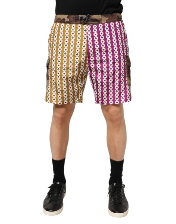 Șorturi de baie multicolore cu imprimeu camuflaj de cărți de joc