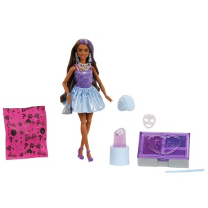Barbie Set Party Unboxed Reveal Papusa Barbie Violet Cu 10 Accesorii Surpriza - Img 2