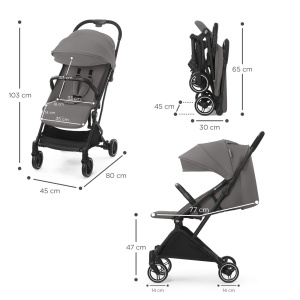 Carucior Sport Kinderkraf Indy2, Cozy Grey - Img 8