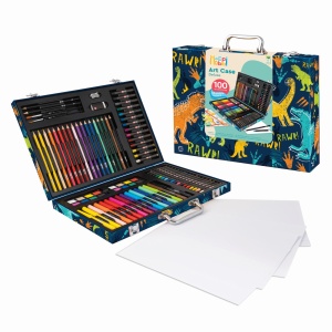 Happi Hobbi Art Case Set De Desen Deluxe Cu 100 De Accesorii Dinozaur - Img 5