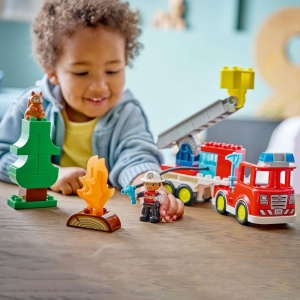 Lego Duplo Camion De Pompieri Cu Furtun Si Pompier 10473 - Img 4