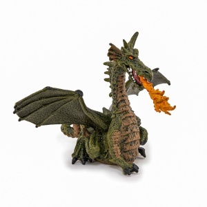 Papo Figurina Dragon Verde Inaripat Cu Flacara - Img 3