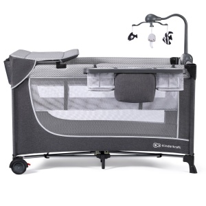 Patut De Calatorie Kinderkraft Leody, Cu Accesorii, Grey