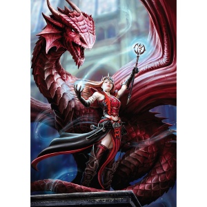 Puzzle Trefl 1000 Premium Plus Fantasy Vrajitoarea Scarlet Si Dragonul - Img 2