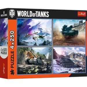 Puzzle Trefl 4X250 World Of Tanks Batalie Grozava Cu Tancuri