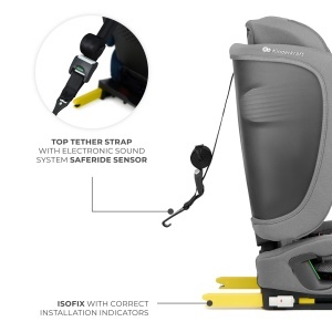 Scaun Auto Kinderkraft Fix2Go 76-150 Cm, Grey - Img 6