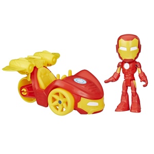 Spidey Prietenii Extraordinari Set Masinuta Si Figurina Si Accesoriu Iron Man - Img 2