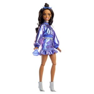 Barbie Deluxe Style Papusa Barbie Rochie Albastru Metalizat - Img 4