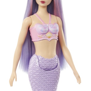 Barbie Dreamtopia Papusa Sirena Cu Par Mov Si Coada Mov - Img 3
