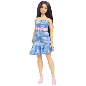 Barbie Fashionistas Papusa Barbie Cu Parul Mov Si Rochita Cu Fluturasi - Img 2