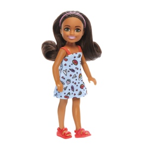 Barbie Papusa Chelsea Creola Cu Par Saten Si Rochita Albastra - Img 3