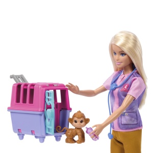 Barbie You Can Be Set Papusa Cu Doua Animalute Din Jungla - Img 7