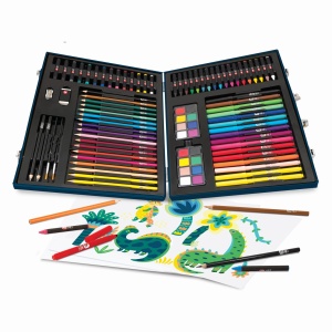 Happi Hobbi Art Case Set De Desen Deluxe Cu 100 De Accesorii Dinozaur - Img 2