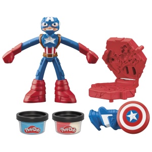 Play-Doh Marvel Figurina Flexibila Cu Accesorii Captain America 10Cm - Img 2