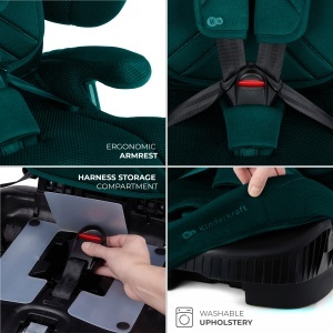 Scaun Auto Kinderkraft Fix2Go 76-150 Cm, Green - Img 2