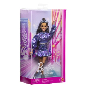 Barbie Deluxe Style Papusa Barbie Rochie Albastru Metalizat - Img 1