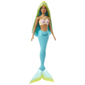 Barbie Dreamtropia Papusa Sirena Cu Corset Galben Si Coada Albastra - Img 2