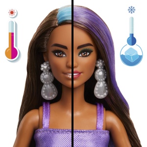 Barbie Set Party Unboxed Reveal Papusa Barbie Violet Cu 10 Accesorii Surpriza - Img 6