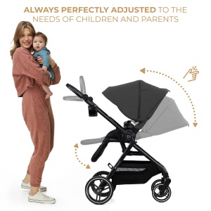 Carucior Kinderkraft Yoxi 3In1 (Mink Pro) Moon Grey - Img 3