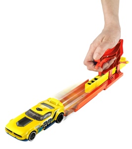 Hot Wheels Set Lansator Portabil Rosu Si Masinuta - Img 3