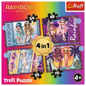 Puzzle Trefl Rainbow High 4In1 Papusile Fashion - Img 6