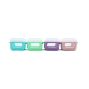 Set 4 Recipiente Silicon Snap&Go Cubes, Melii, 4*118 Ml