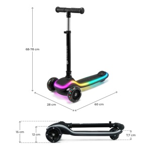 Trotineta Cu Lumini Kinderkraft Raket, Black - Img 6