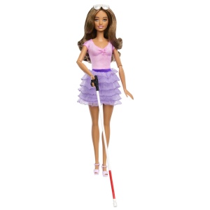 Barbie Fashionistas Papusa Barbie Cu Baston Pentru Nevazatori - Img 7