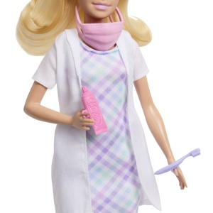 Barbie Set De Joaca Papusa Barbie Blonda Face Cariera Dentist - Img 8