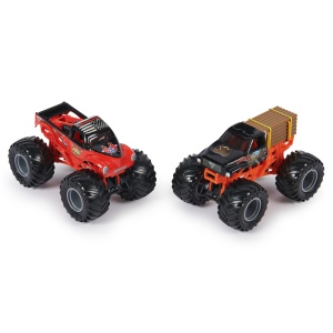 Monster Jam Set 2 Masinute Metalice Lumberjack Si Axe Scara 1:64 - Img 2