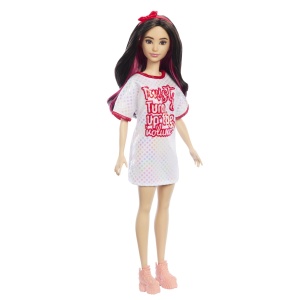 Papusa Barbie Fashionista Bruneta Cu Rochita Sport - Img 5